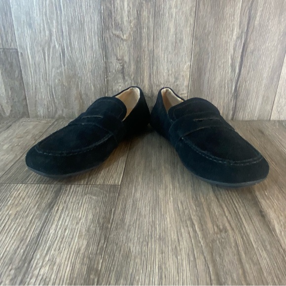 Born Melinda Loafers Women’s 6 Black Leather Suede Slip On Penny Comfy Casual - Picture 4 of 8